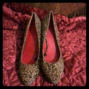 Leopard Print Wedge Heels